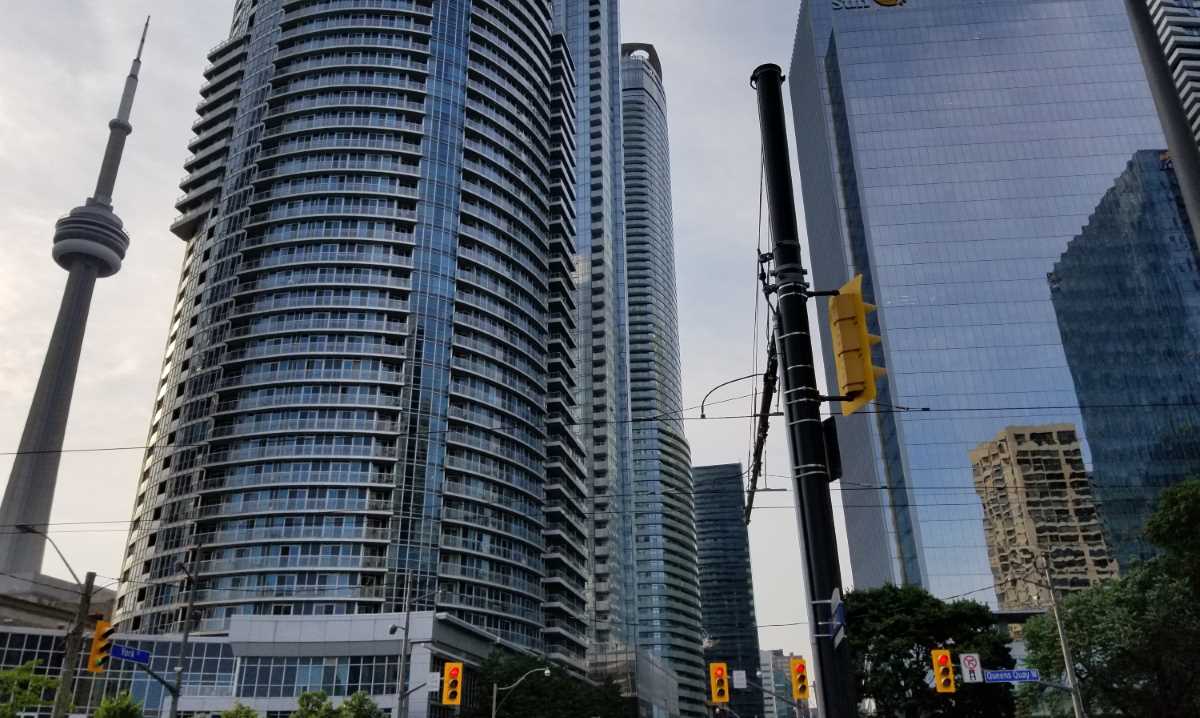 Toronto. View from Queens Quay, looking towards the city.